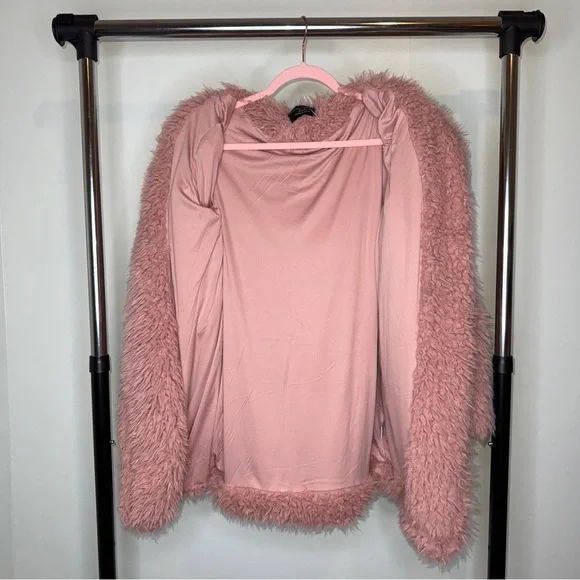 Love Tree Pink Faux Fur Hooded Coat - Picture 3 of 5